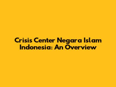 Crisis Center Negara Islam Indonesia: An Overview