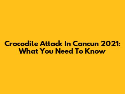 Crocodile Attack In Cancun 2021: What You Need To Know