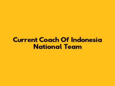 Current Coach Of Indonesia National Team