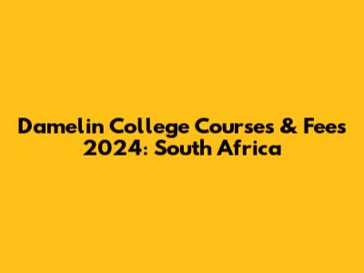 Damelin College Courses & Fees 2024: South Africa