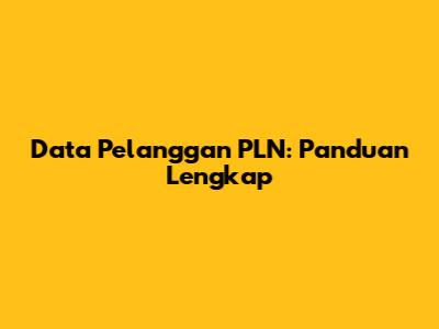 Data Pelanggan PLN: Panduan Lengkap