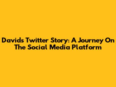 David's Twitter Story: A Journey On The Social Media Platform