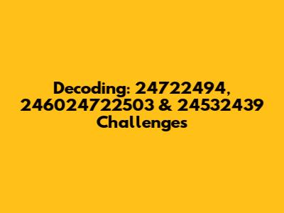 Decoding: 24722494, 246024722503 & 24532439 Challenges