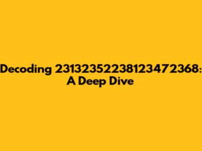 Decoding 23132352238123472368: A Deep Dive