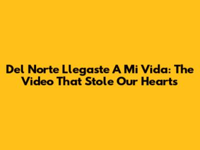 Del Norte Llegaste A Mi Vida: The Video That Stole Our Hearts