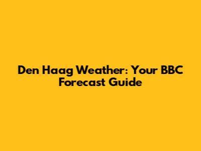 Den Haag Weather: Your BBC Forecast Guide