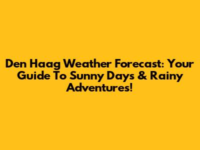Den Haag Weather Forecast: Your Guide To Sunny Days & Rainy Adventures!