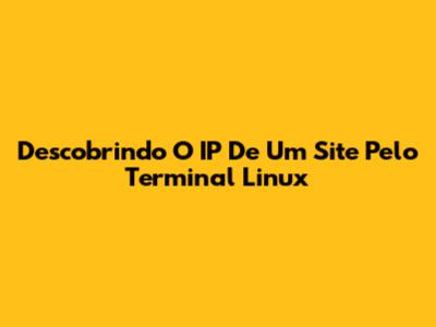 Descobrindo O IP De Um Site Pelo Terminal Linux