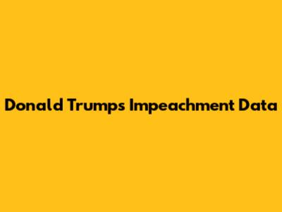 Donald Trump's Impeachment Data