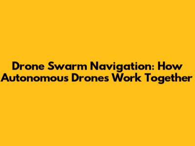 Drone Swarm Navigation: How Autonomous Drones Work Together