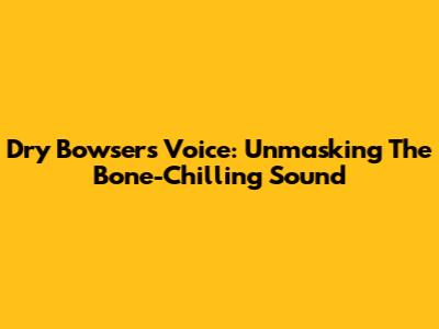Dry Bowser's Voice: Unmasking The Bone-Chilling Sound