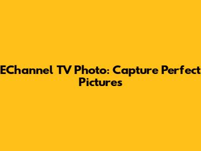 EChannel TV Photo: Capture Perfect Pictures