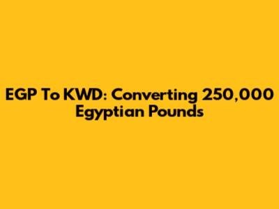 EGP To KWD: Converting 250,000 Egyptian Pounds