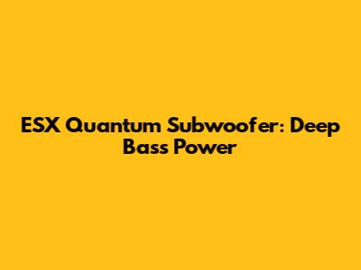 ESX Quantum Subwoofer: Deep Bass Power