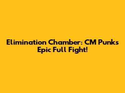 Elimination Chamber: CM Punk's Epic Full Fight!