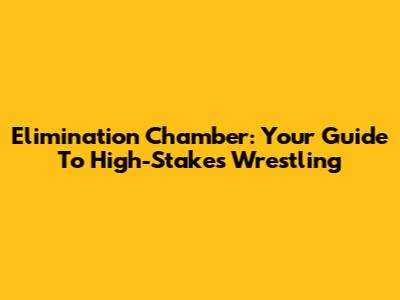 Elimination Chamber: Your Guide To High-Stakes Wrestling