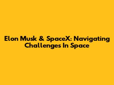 Elon Musk & SpaceX: Navigating Challenges In Space