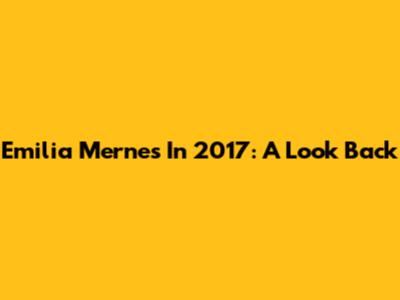 Emilia Mernes In 2017: A Look Back