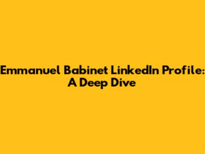 Emmanuel Babinet LinkedIn Profile: A Deep Dive