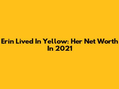 Erin Lived In Yellow: Her Net Worth In 2021