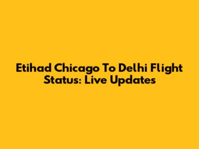 Etihad Chicago To Delhi Flight Status: Live Updates