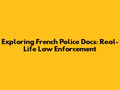 Exploring French Police Docs: Real-Life Law Enforcement