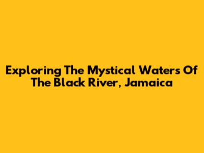 Exploring The Mystical Waters Of The Black River, Jamaica