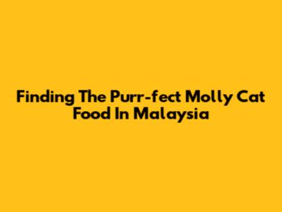 Finding The Purr-fect Molly Cat Food In Malaysia