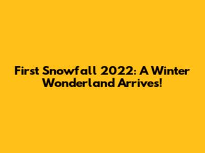First Snowfall 2022: A Winter Wonderland Arrives!