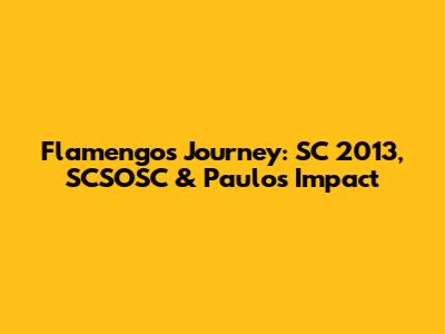 Flamengo's Journey: SC 2013, SCSOSC & Paulo's Impact