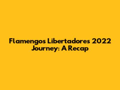 Flamengo's Libertadores 2022 Journey: A Recap