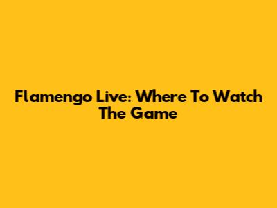 Flamengo Live: Where To Watch The Game
