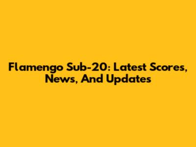 Flamengo Sub-20: Latest Scores, News, And Updates