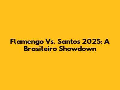 Flamengo Vs. Santos 2025: A Brasileiro Showdown