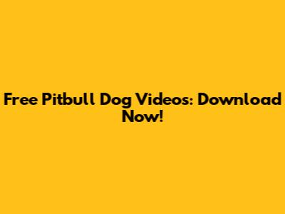 Free Pitbull Dog Videos: Download Now!