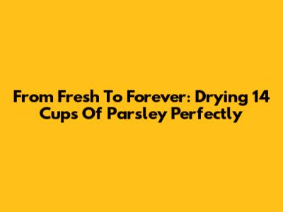 From Fresh To Forever: Drying 14 Cups Of Parsley Perfectly