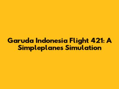 Garuda Indonesia Flight 421: A Simpleplanes Simulation