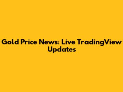 Gold Price News: Live TradingView Updates