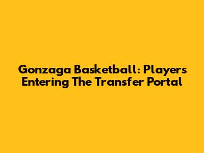 Gonzaga Basketball: Players Entering The Transfer Portal