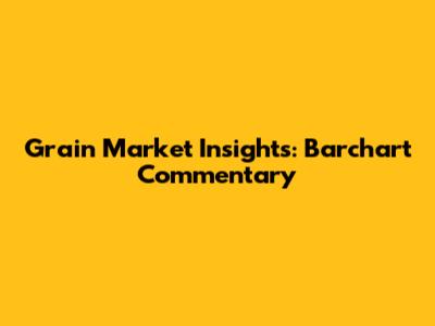Grain Market Insights: Barchart Commentary
