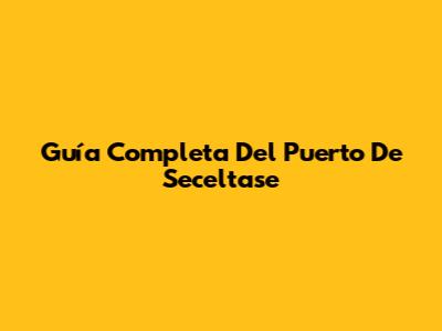 Guía Completa Del Puerto De Seceltase