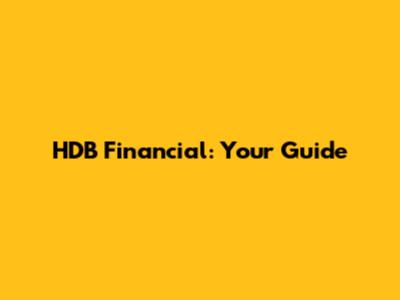 HDB Financial: Your Guide