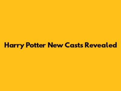 Harry Potter New Casts Revealed