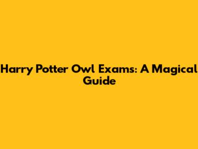 Harry Potter Owl Exams: A Magical Guide
