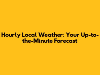 Hourly Local Weather: Your Up-to-the-Minute Forecast