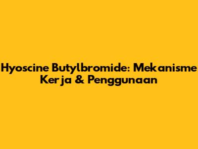 Hyoscine Butylbromide: Mekanisme Kerja & Penggunaan