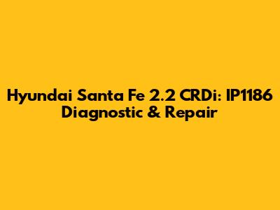Hyundai Santa Fe 2.2 CRDi: IP1186 Diagnostic & Repair