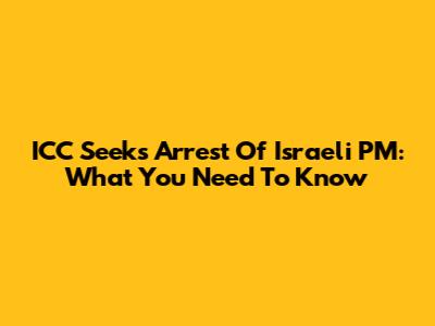 ICC Seeks Arrest Of Israeli PM: What You Need To Know