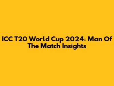 ICC T20 World Cup 2024: Man Of The Match Insights