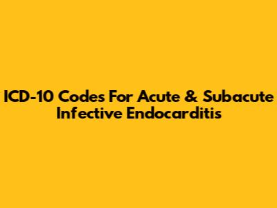 ICD-10 Codes For Acute & Subacute Infective Endocarditis